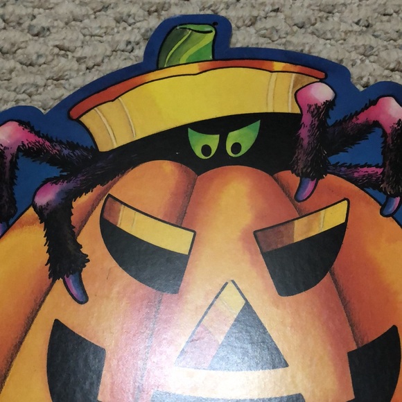 Vintage rare Old Style Beer cardboard sign, Halloween pumpkin spider - Picture 10 of 16